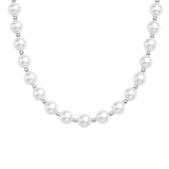 Pearl and Silver Bead Necklace