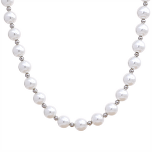 Pearl and Silver Bead Necklace