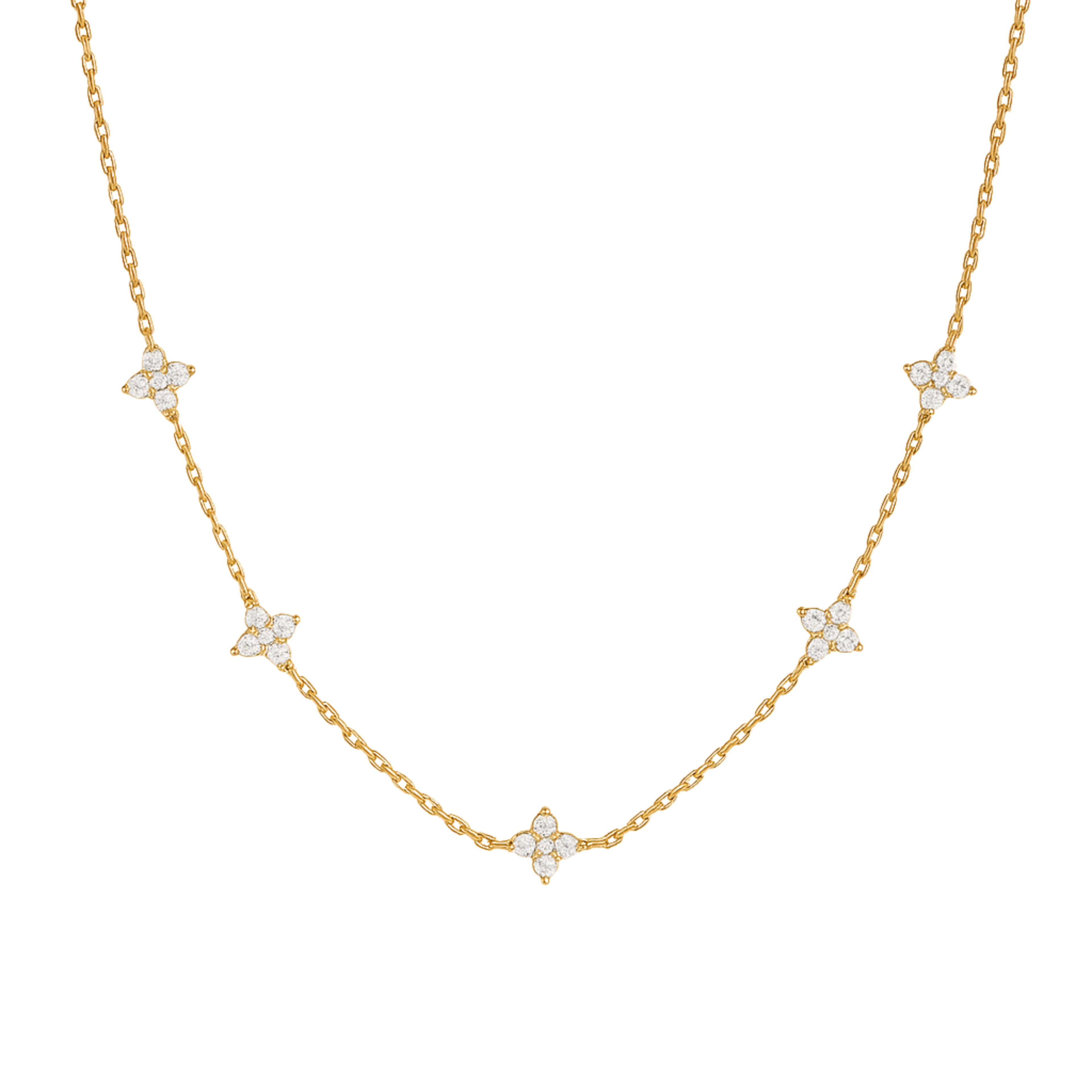 Petite Gold Clover Necklace