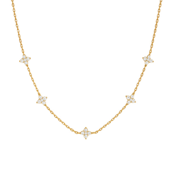 Petite Gold Clover Necklace