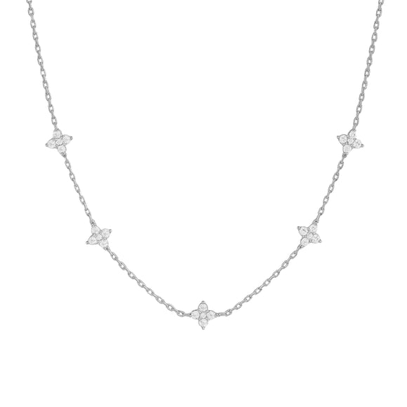 Petite Silver Clover Necklace Silver