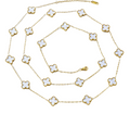 Quatrefoil Mother of Pearl Long Necklace  II