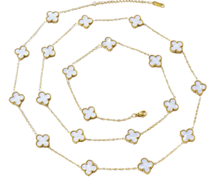 Quatrefoil Mother of Pearl Long Necklace  II