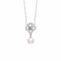 Quatrefoil Pearl Drop Necklace
