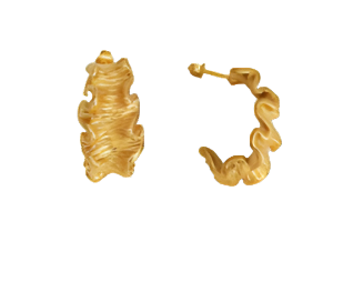 Ruffle Earrings Gold
