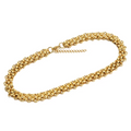 Satin Basket Weave Gold Necklace