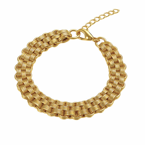 Satin Basket Weave Bracelet Gold