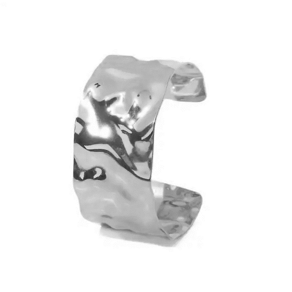 Sculptured Cuff Bracelet - Silver