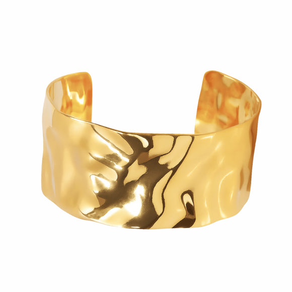 Sculptured Cuff Bracelet - Gold