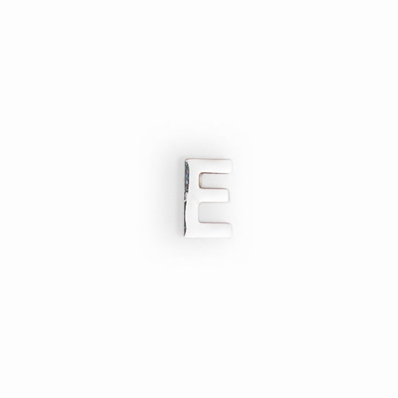 Silver letter E charm