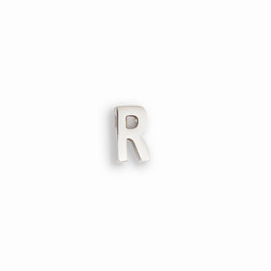 silver letter R charm