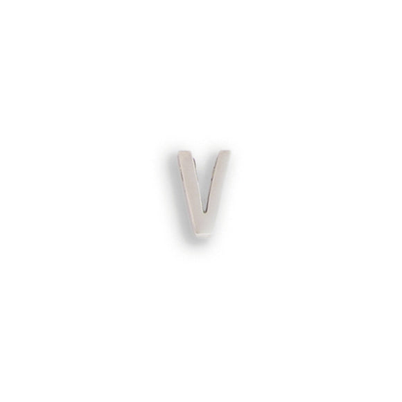 silver letter V charm