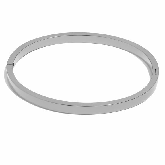 Silver Squared Edge Bangle - 4mm