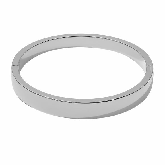 Silver Squared Edge Bangle - 8mm