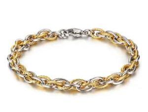 Silver & Gold Braid Bracelet