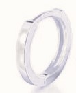 Squared Edge Silver Huggie