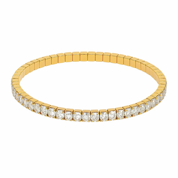 Stretch Tennis Bracelet 4mm Gold