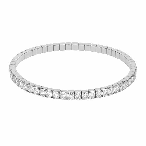 Stretch Tennis Bracelet 4mm Silver