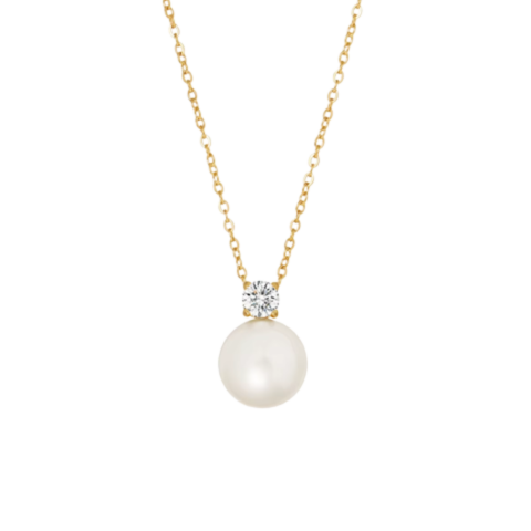 White Pearl Necklace Gold
