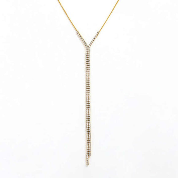 Tennis Y Necklace Gold