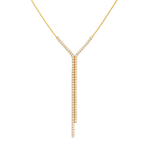 Tennis Y Necklace Gold