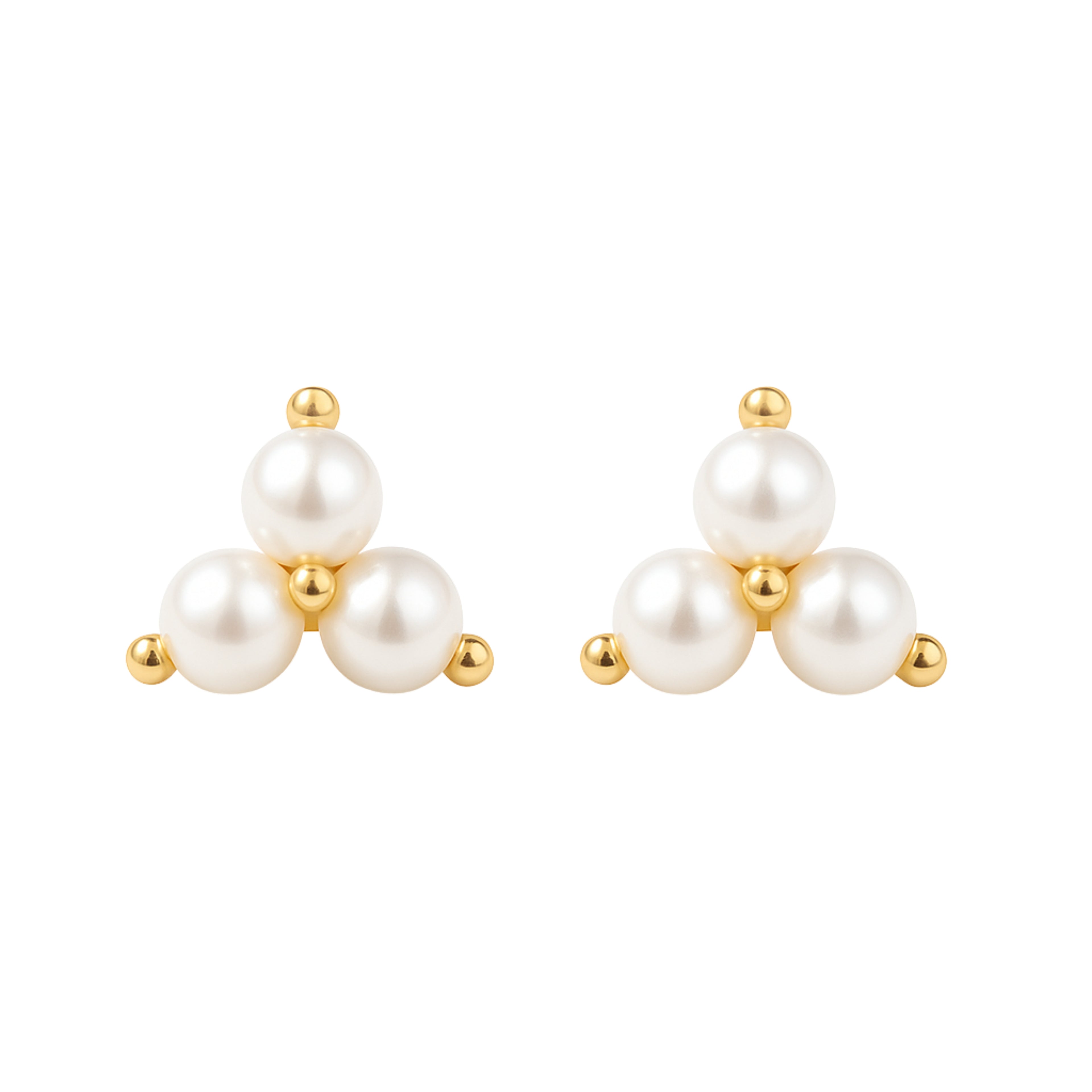 Triangle Pearl Earrings