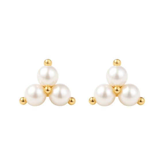 Triangle Pearl Earrings