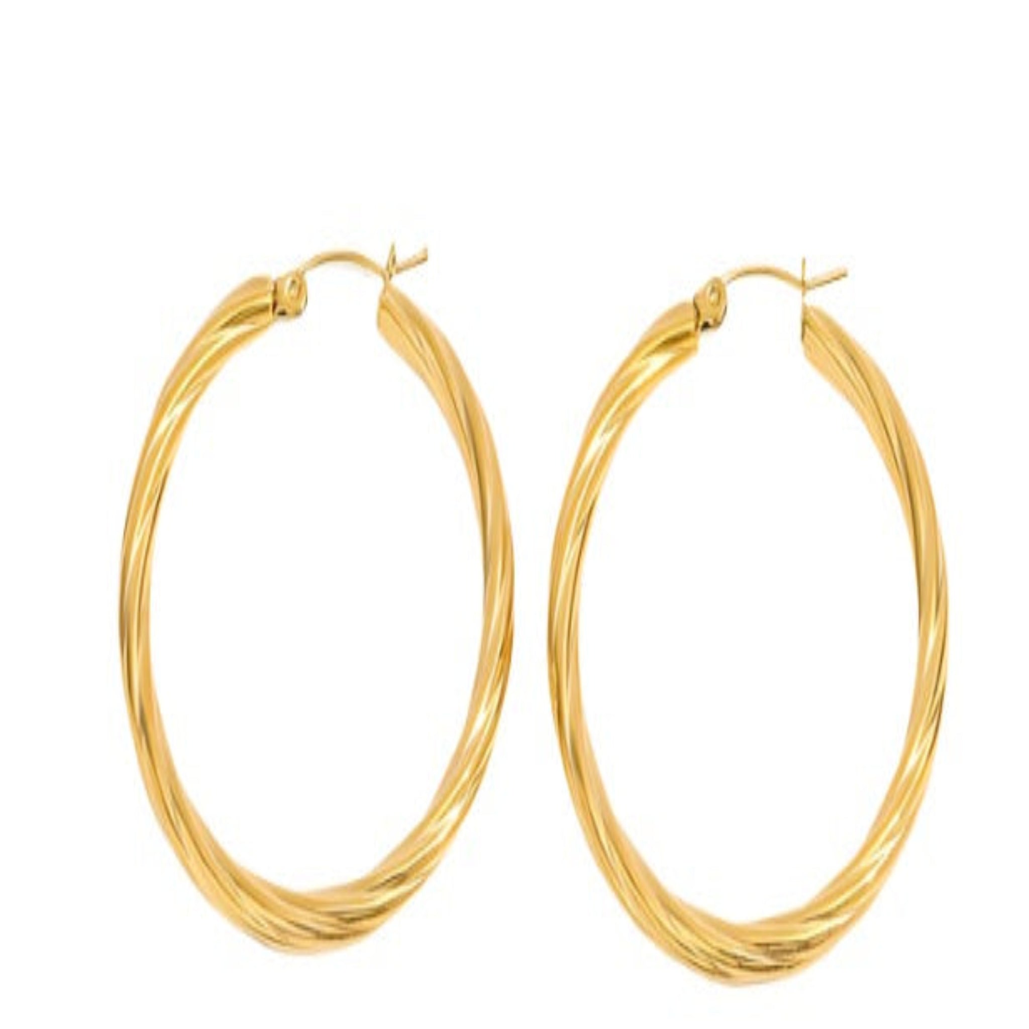 gold twisted hoops