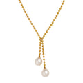 Two Pearls on Beads Gold