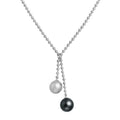 Two Pearls on Beads Silver