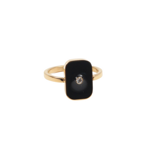 Black Enamel Signet Ring