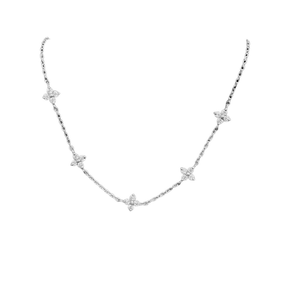 Petite Silver Clover Necklace Silver