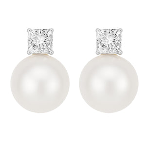 White Pearl Silver Earrings