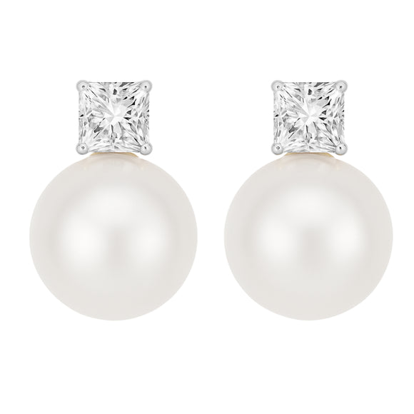 White Pearl Silver Earrings