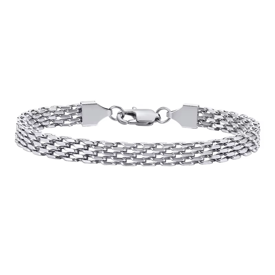 Woven Links Silver Bracelet