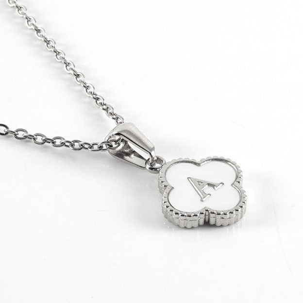 Quatrefoil Silver Initials