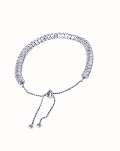 Baguette Bolo Bracelet - Silver
