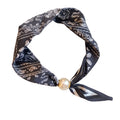 black scarf necklace with pearl