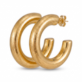 brushed gold hoops
