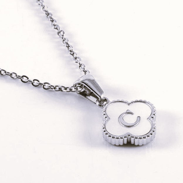 Quatrefoil Silver Initials