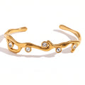 wave cuff with diamonds