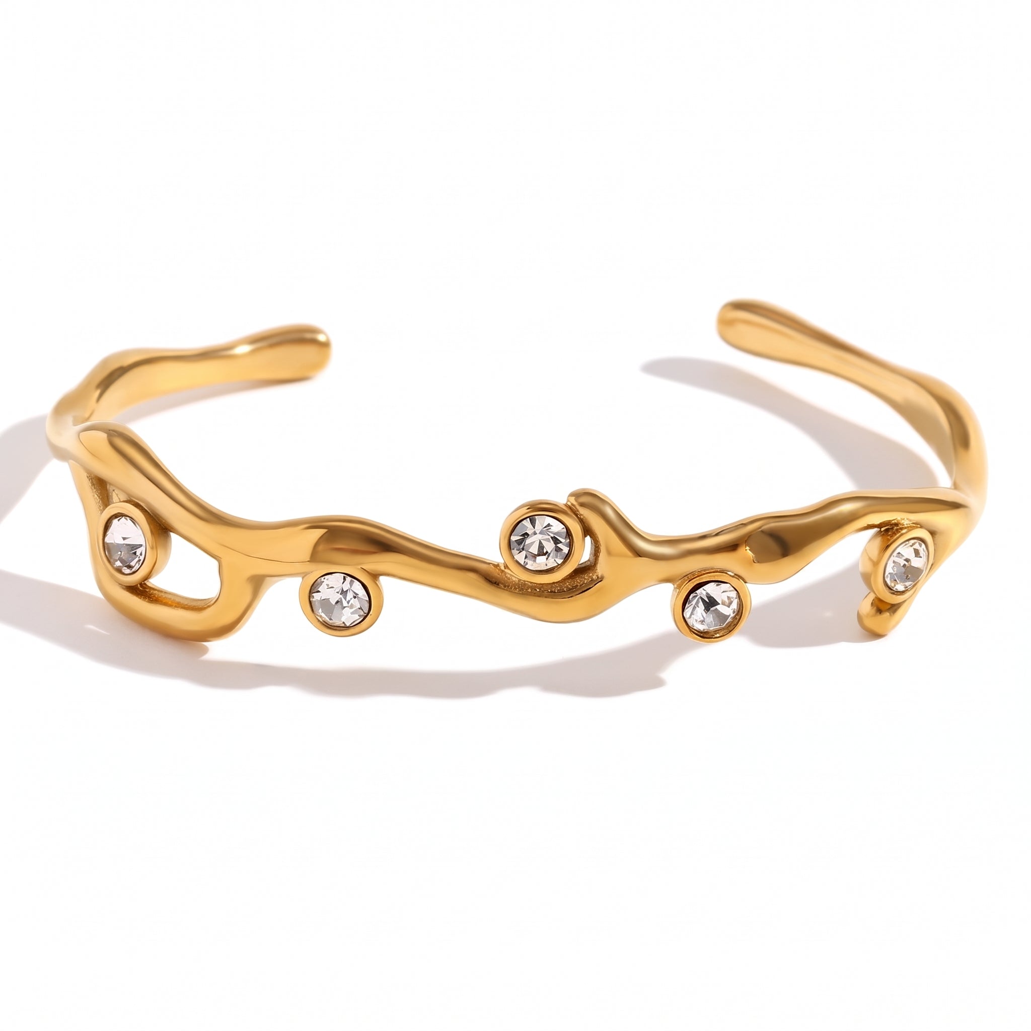 wave cuff with diamonds