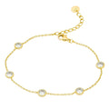Diamond (Simulated)  Bezel Bracelet-Gold