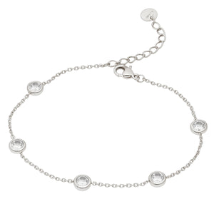 Diamond (Simulated)  Bezel Bracelet-Silver