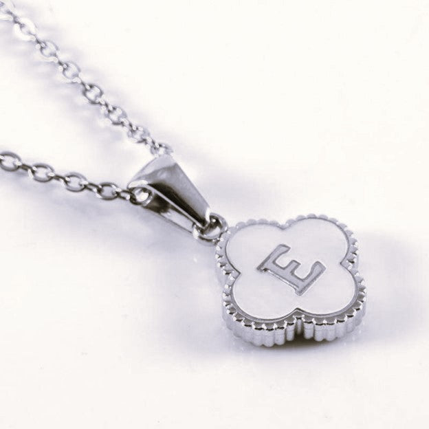 Quatrefoil Silver Initials