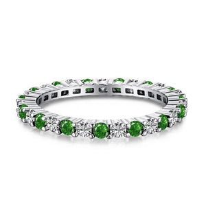 Green and Clear Eternity Band