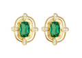 Emerald Green Shield Earrings
