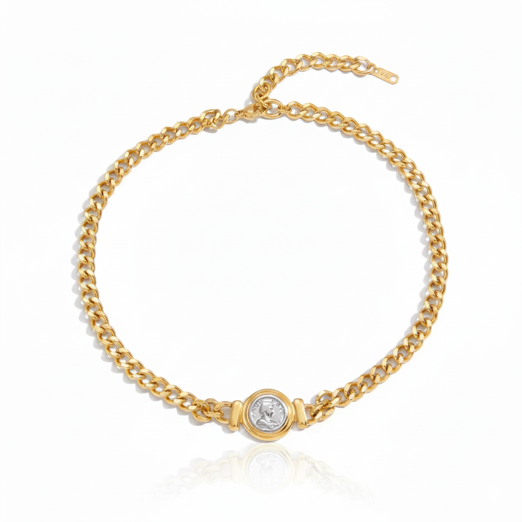 Empress Two-Tone Coin Necklace