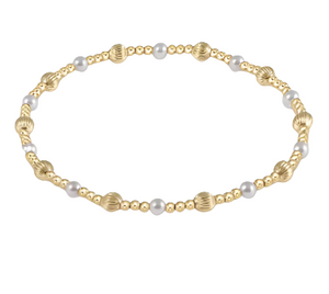 Gold Etched Pearl Bracelet