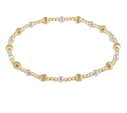 Gold Etched Pearl Bracelet